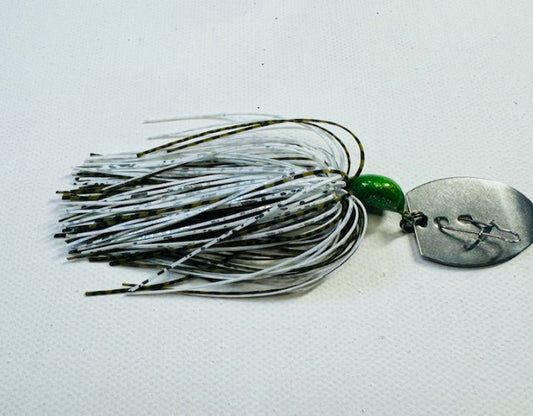 Green/White Bladed Bass Jig